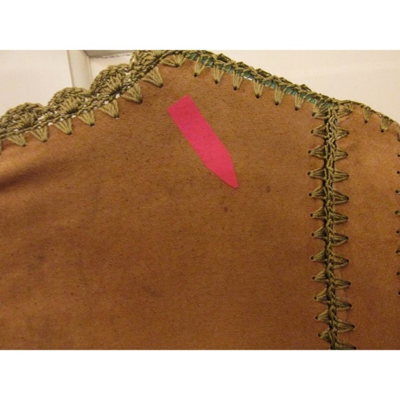 Linea by Louis Dell'Olio Brown 100% Suede Leather Patchwork Boho Jacket Top S - Picture 9 of 12